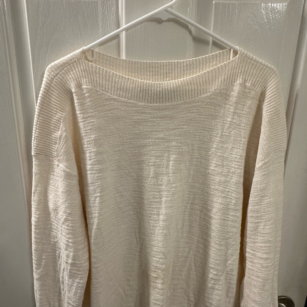LOFT Cream Boatneck Sweater (Sz L)
